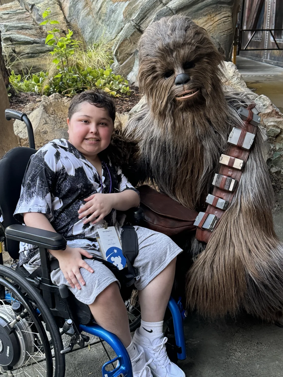 Jack in his wheelchair during a family adventure